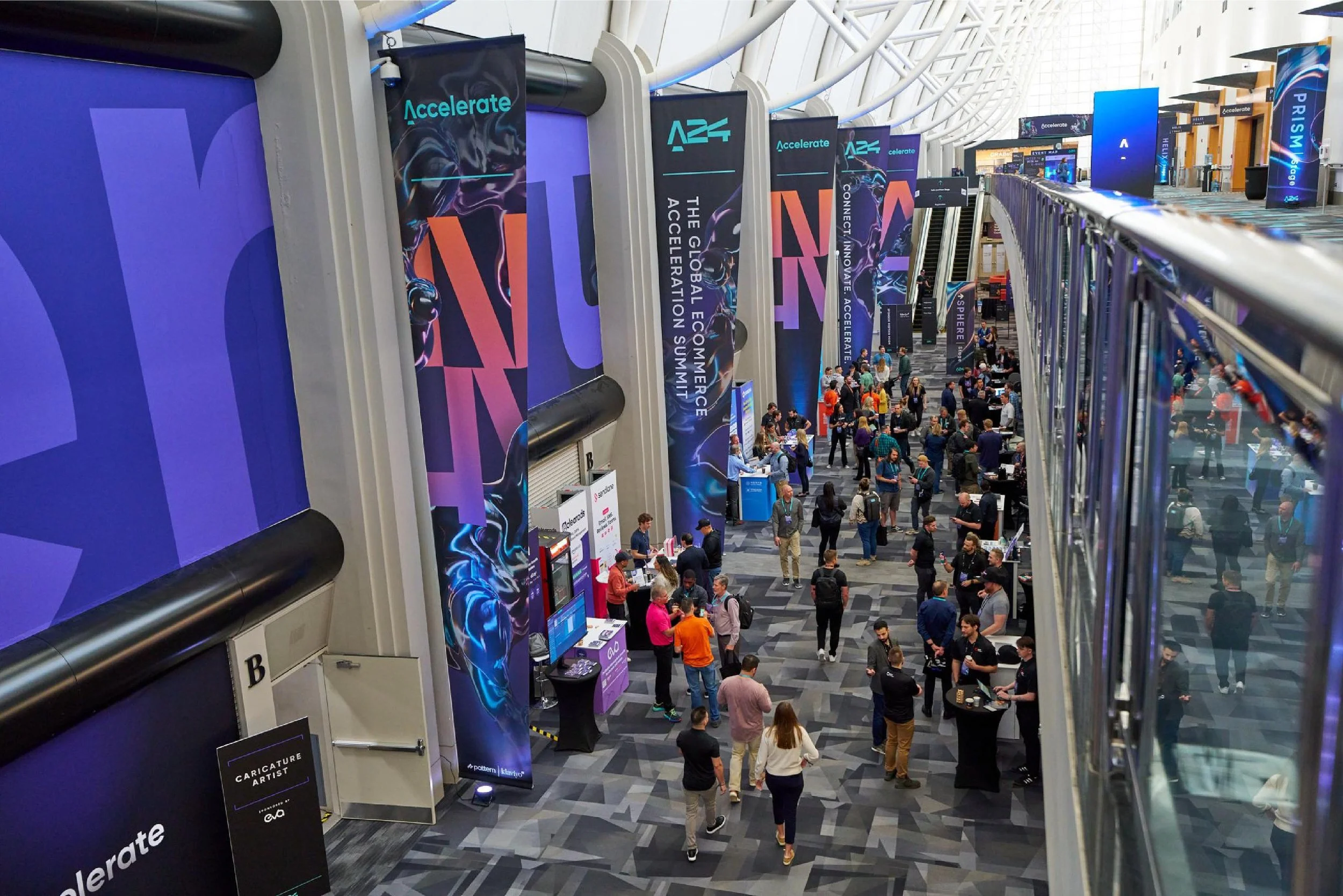 Accelerate summit banners in the event hall